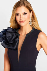 Cameron Blake 119645 Beaded Long Formal Ruffle Evening Dress