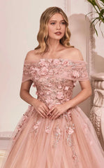 Long Off Shoulder Prom Gown LaDivine CD955