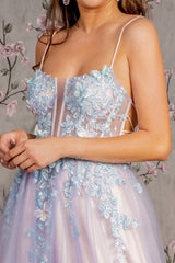 Prom 3D Butterfly A Line Long Formal Dress