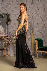 Long Metallic Formal Mermaid Prom Dress