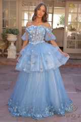 Nox Anabel H1360 Glittered Long Formal Prom Ballgown