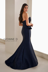 Ivonne D ID1401 Long Mermaid Formal Beaded Applique Dress