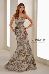 Ivonne D ID1405 Long Mermaid Formal Floral Evening Dress