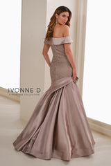 Ivonne D ID1409 Long Beaded Lace Formal Evening Dress