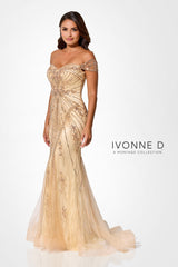 Ivonne D ID320 Long Mermaid Formal Lace Sequin Evening Dress