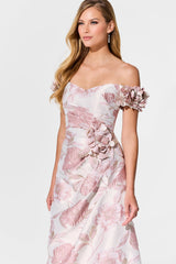 Ivonne D ID325 Long Formal Floral Applique Evening Gown