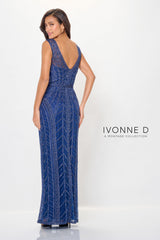 Ivonne D ID6211 Long Formal Beaded Evening Dress