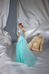 Modessa Couture M24628 Beaded Slit Long Formal Overskirt Prom Dress
