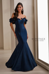 Montage M3101 Long Formal Mermaid 3D Floral Evening Dress