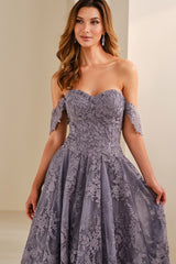 Montage M3105 Long A Line Formal Beaded Floral Evening Dress