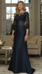 Marsoni MV1357 Mother of the Bride Floral Lace Applique Long Formal Dress