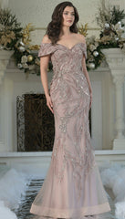 Marsoni MV1372 Beaded Long Formal Mermaid Evening Dress