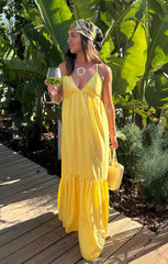 Corrine Maxi Dress ~ Yellow Light Taffeta