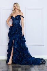 Nox Anabel R1299 Long Formal Slit Prom Gown