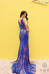 Nox Anabel R1402 Long Formal Sequins Prom Dress