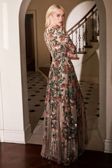 Andrea & Leo A0926 Long Sleeve Sequin Prom Dress