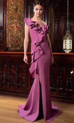 Alexander by Daymor 1583 Formal Long Tiered Ruffle Evening Dress