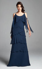 Alexander by Daymor 371 Long Ruffle Formal Dress