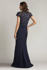 Tadashi Shoji ALG17705LXZ Fitted Long Floral Lace Formal Evening Dress