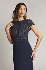 Tadashi Shoji ALG17705LXZ Fitted Long Floral Lace Formal Evening Dress