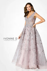 Ivonne D ID903 Long Ball Gown Laced Appliqued Evening Dress