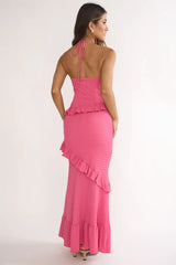 NADIA HALTER MAXI DRESS - FUCHSIA PINK