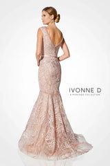Ivonne D 221D53 Long Mother of the Bride Formal Beaded Lace Dress
