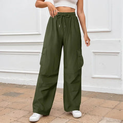 Casual Solid Color Wide Leg Pants