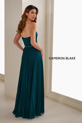 Cameron Blake CB903 Pleated Long Formal Beaded A Line Evening Gown