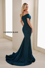 Cameron Blake CB910 Long Mermaid Formal Glitter Evening Gown