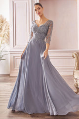 LaDivine CD0171 Long Formal A Line Evening Gown