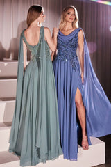 LaDivine CDS509 Long A Line Formal Evening Dress