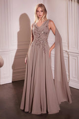 LaDivine CDS509 Long A Line Formal Evening Dress
