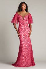 Tadashi Shoji CHU25419L Long Formal A Line Evening Dress