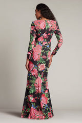 Tadashi Shoji CII24469L Long Printed Formal Floral Dress
