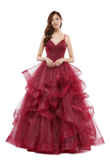 Prom Long Formal Glitter Mesh Ball Gown by Colors 2381