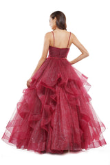 Prom Long Formal Glitter Mesh Ball Gown by Colors 2381