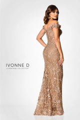 Ivonne D ID303 Long Formal Beaded Lace Evening Dress