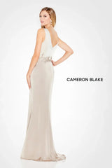Cameron Blake 120611 Fitted Long Formal Lace Applique Evening Gown