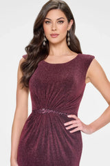 Cameron Blake CB201 Beaded Long Formal Slit Evening Gown