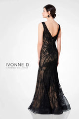 Ivonne D 220D36 Beaded Long Formal Fitted Evening Dress