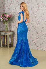 Prom Long Formal Glitter Mesh Mermaid Dress