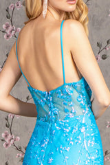 Long Formal Fitted Glitter Prom Dress