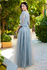 Long Formal Mother of the Bride A Line Evening Dress