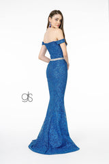 Glitter Netting Mermaid Long Prom Dress