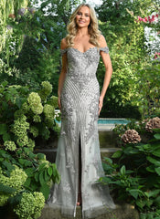 Colors J131 Long Off Shoulder Formal Prom Gown