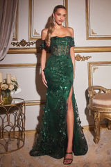 Long Floral Fitted Long Prom Dress by LaDivine J832