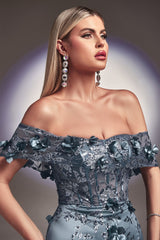 Long Floral Fitted Long Prom Dress by LaDivine J832