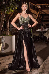 A-Line Long Formal Slit Bolero Prom Dress by LaDivine J882