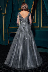 LaDivine J883 Long Formal A Line Evening Dress